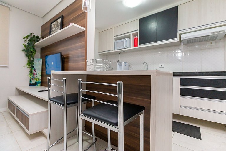 Apto de 1q no 29º andar, c/ vaga e piscina-SEV2905