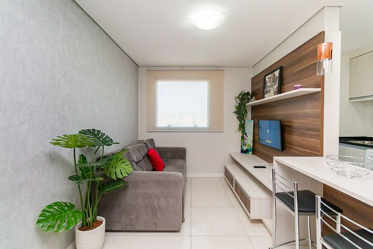 Apto de 1q no 29º andar, c/ vaga e piscina-SEV2905