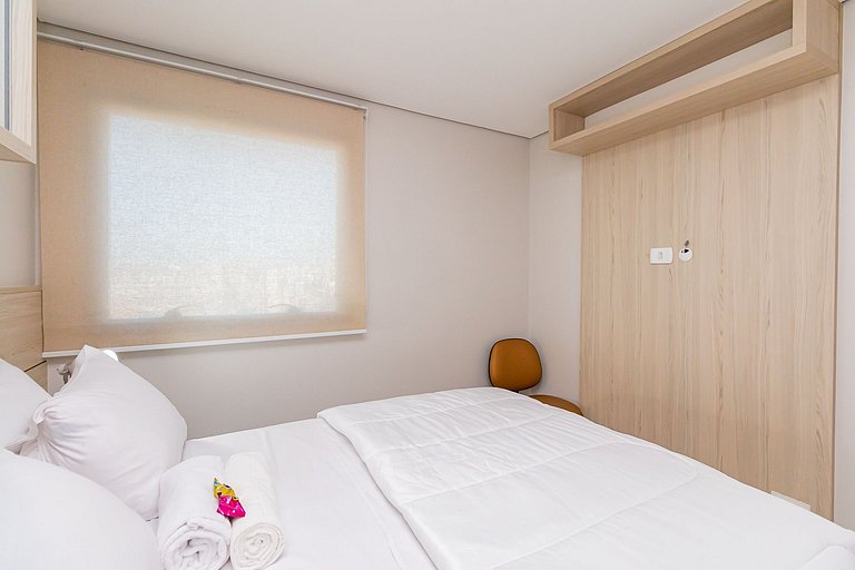 Apto de 1q no 29º andar, c/ vaga e piscina-SEV2905