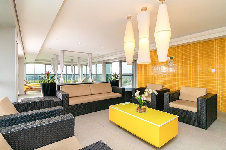 Apto de 1q no 29º andar, c/ vaga e piscina-SEV2905