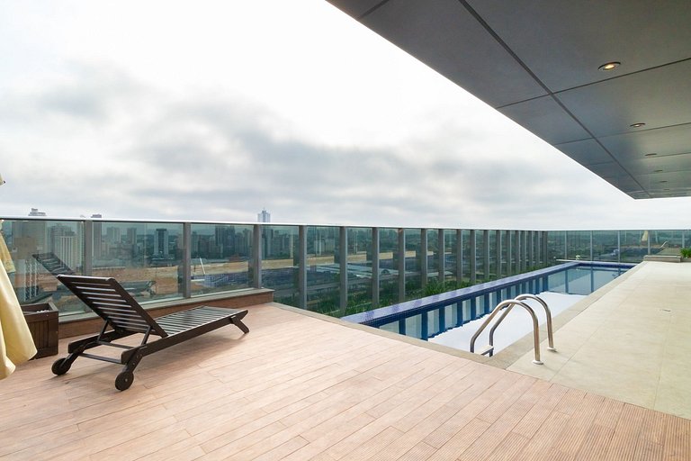 Apto de 1q no 29º andar, c/ vaga e piscina-SEV2905