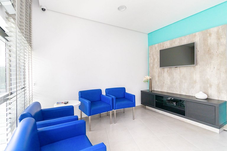 Apto de 1q no 29º andar, c/ vaga e piscina-SEV2905