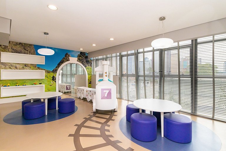 Apto de 1q no 29º andar, c/ vaga e piscina-SEV2905