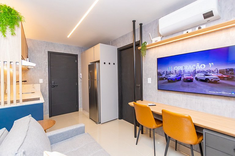 Apto de 1 Quarto Super Completo no Centro -MUV1508