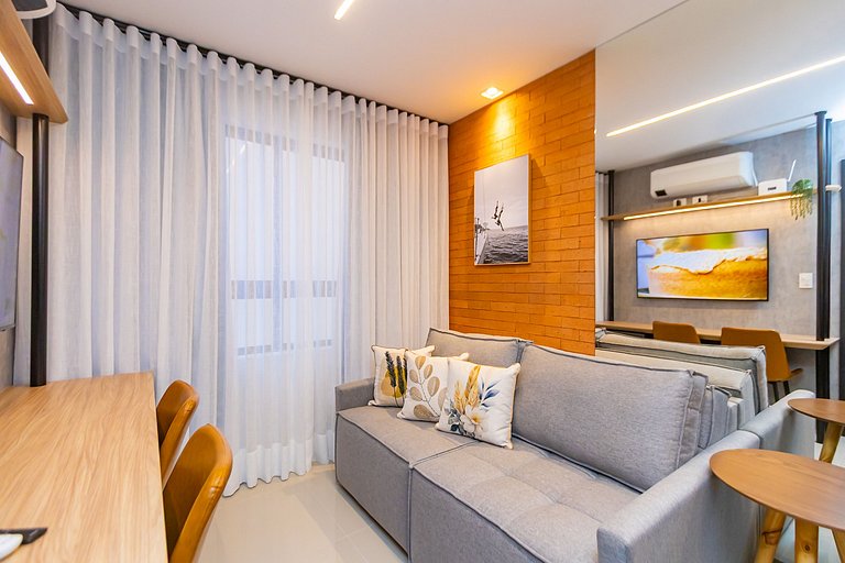 Apto de 1 Quarto Super Completo no Centro -MUV1508
