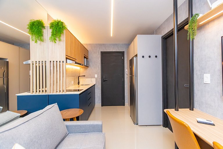 Apto de 1 Quarto Super Completo no Centro -MUV1508