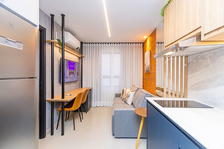 Apto de 1 Quarto Super Completo no Centro -MUV1508