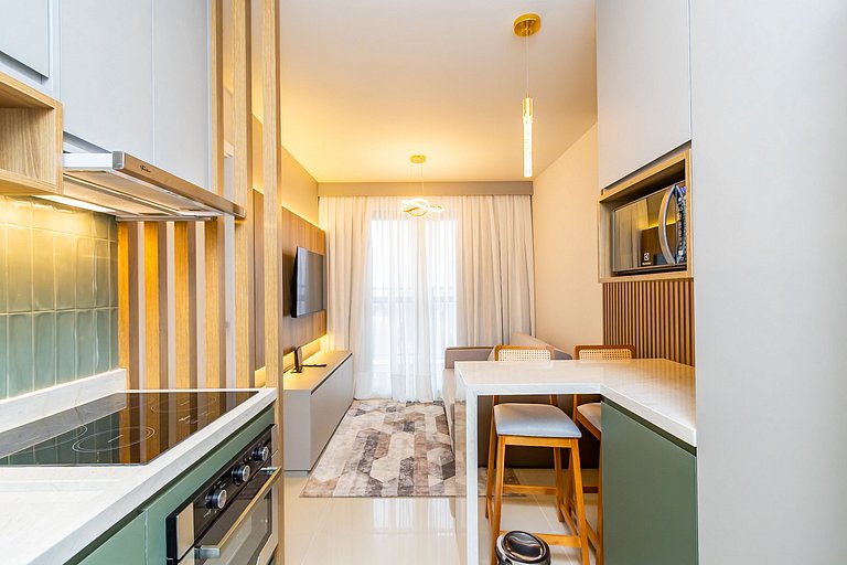 Apto de 1q Completíssimo com Garagem - MUV1603