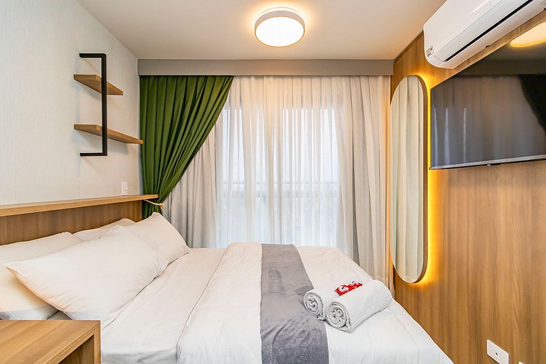 Apto de 1q Completíssimo com Garagem - MUV1603