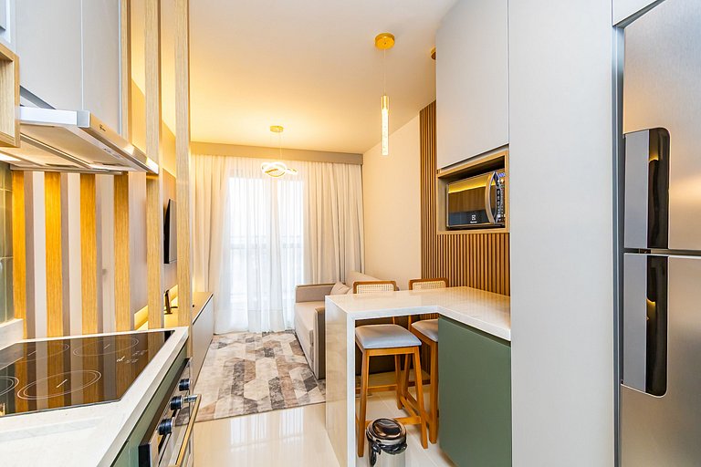 Apto de 1q Completíssimo com Garagem - MUV1603