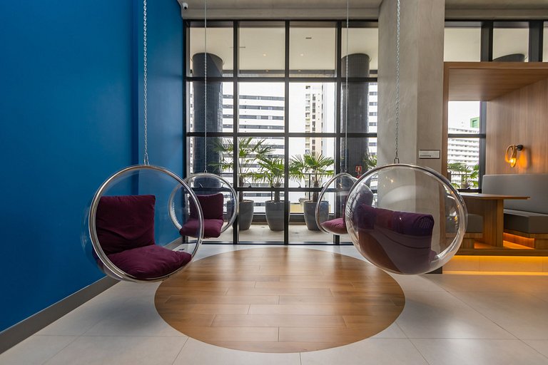 Studio Premium em Prédio com Piscina - BAT1814