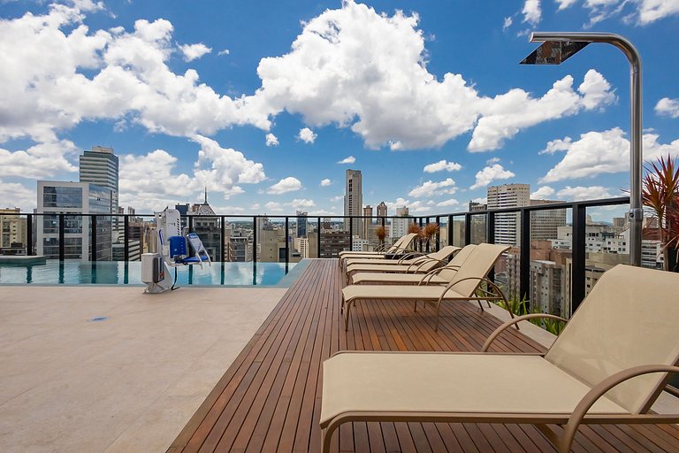 Studio Premium em Prédio com Piscina - BAT1814