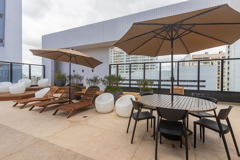 Studio Premium em Prédio com Piscina - BAT1814