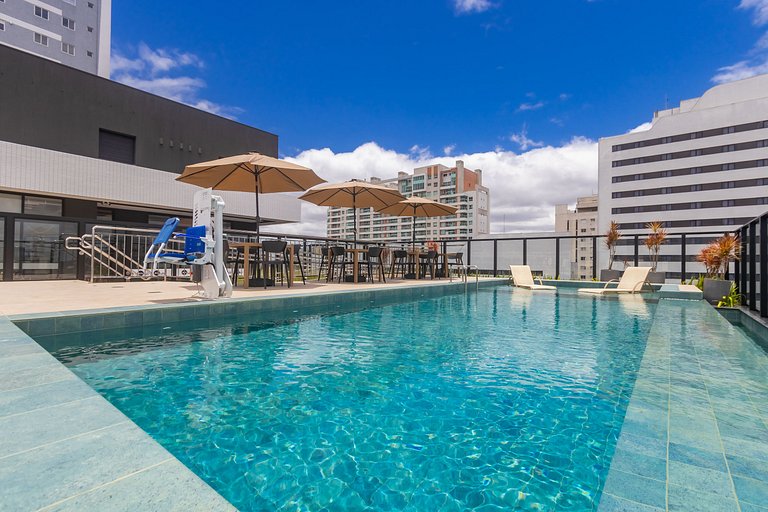 Studio Premium em Prédio com Piscina - BAT1814