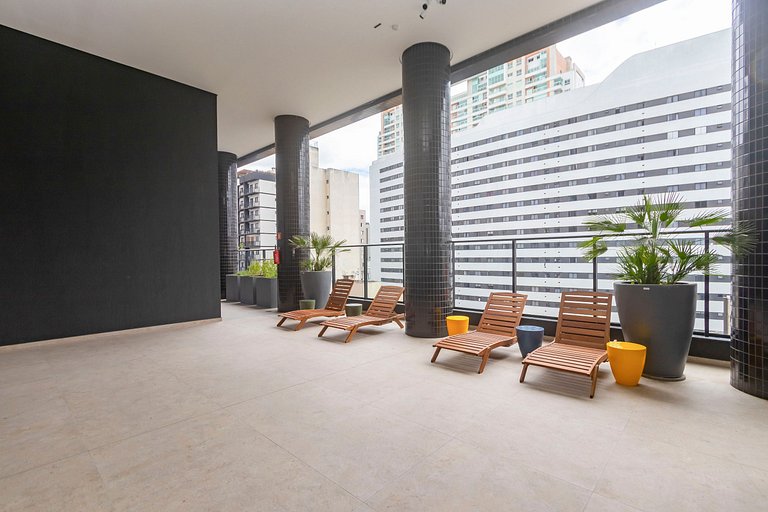 Studio Premium em Prédio com Piscina - BAT1814