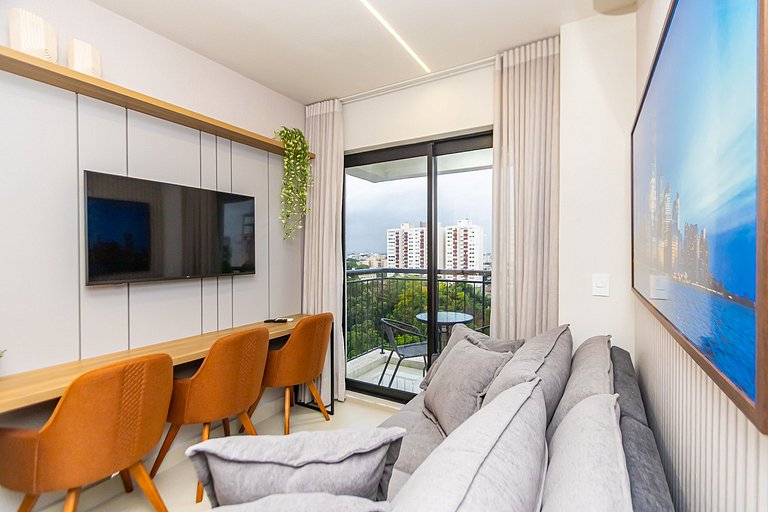 Apto de 1q Premium p/ 5 pessoas, c/garagem-PLU0605