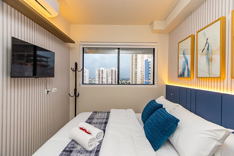 Apto de 1q Premium p/ 5 pessoas, c/garagem-PLU0605