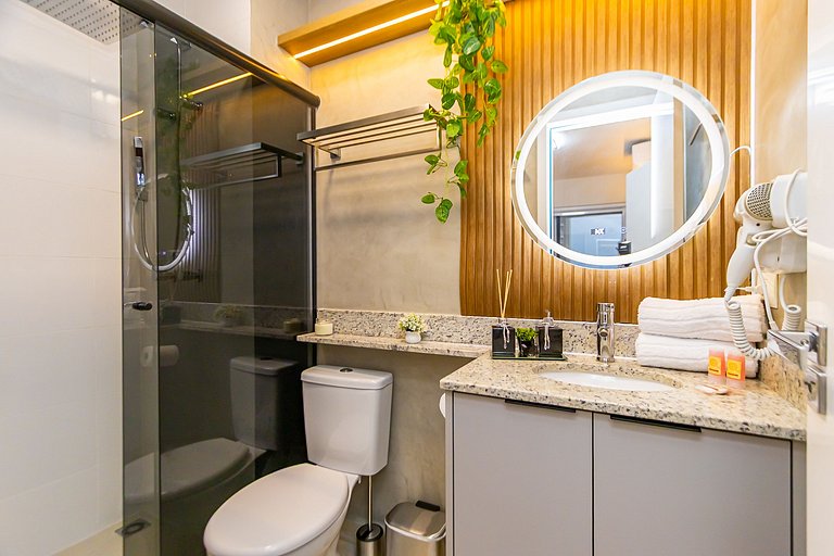 Apto de 1q Premium p/ 5 pessoas, c/garagem-PLU0605