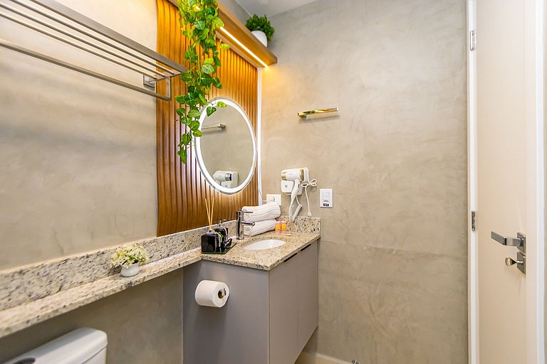 Apto de 1q Premium p/ 5 pessoas, c/garagem-PLU0605