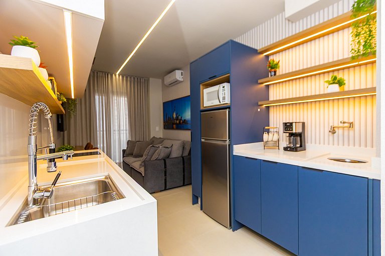 Apto de 1q Premium p/ 5 pessoas, c/garagem-PLU0605