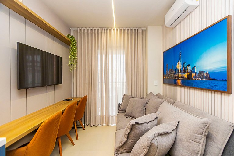 Apto de 1q Premium p/ 5 pessoas, c/garagem-PLU0605