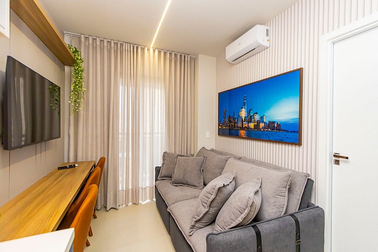 Apto de 1q Premium p/ 5 pessoas, c/garagem-PLU0605