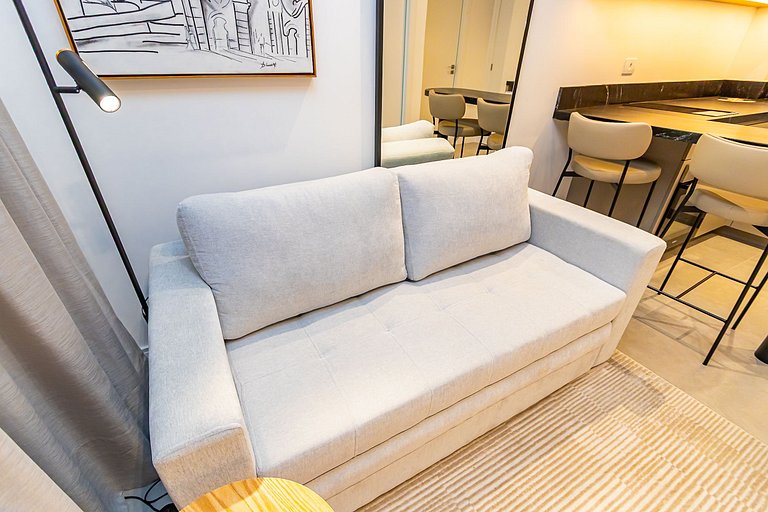 Apartamento refinado em prédio com piscina-TEM0403