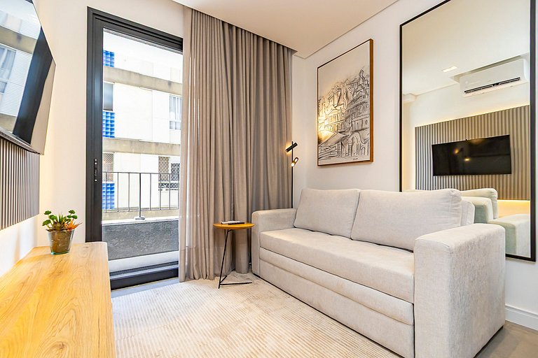 Apartamento refinado em prédio com piscina-TEM0403