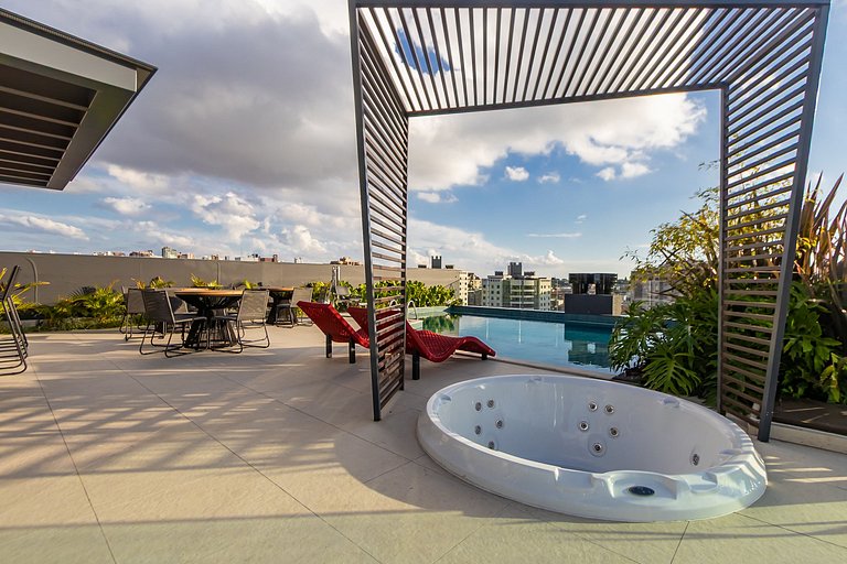 Apartamento refinado em prédio com piscina-TEM0403