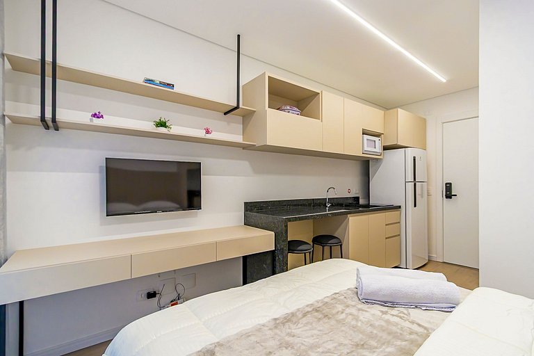 Studio no Centro com A/C perto de Tudo - MOR0814