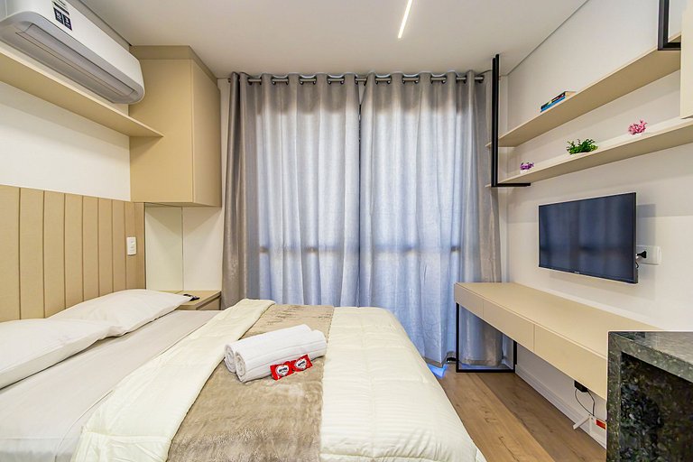 Studio no Centro com A/C perto de Tudo - MOR0814