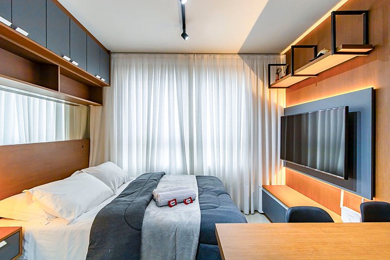 Studio Aconchegante c/ Garagem no Centro - MUV0719