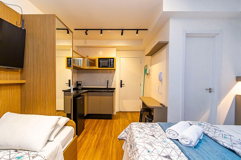 Studio p/ 3 pessoas com Garagem no Centro -IBI1308