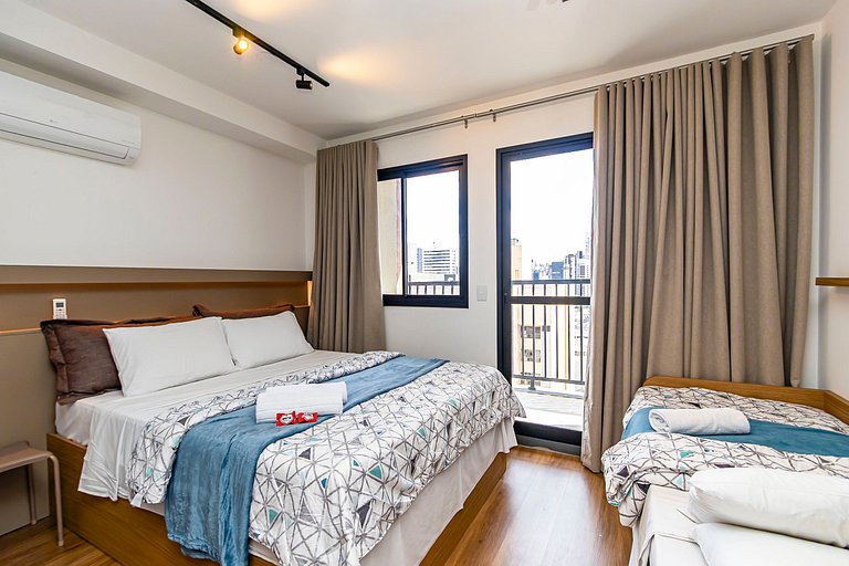 Studio p/ 3 pessoas com Garagem no Centro -IBI1308