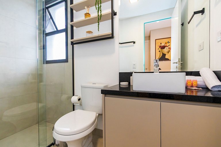 Ap de 1 quarto super completo c/ garagem - ARE0504