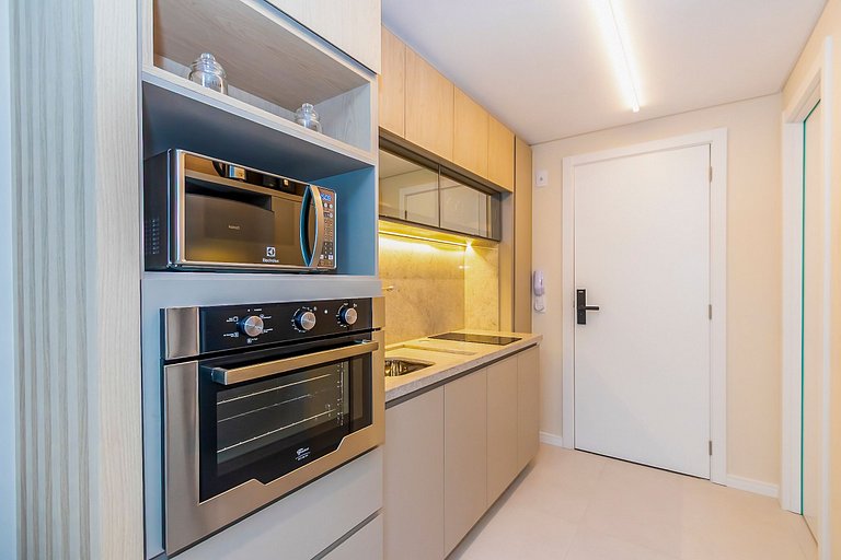 Ap de 1 quarto super completo c/ garagem - ARE0504