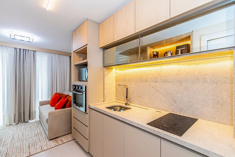 Ap de 1 quarto super completo c/ garagem - ARE0504