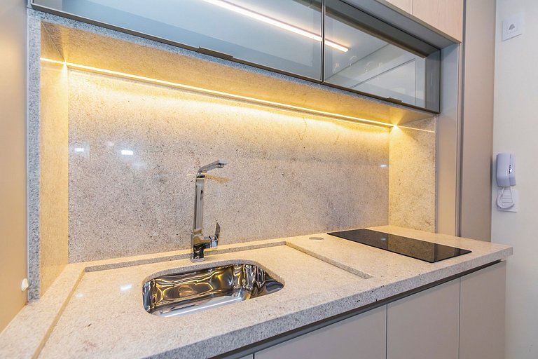 Ap de 1 quarto super completo c/ garagem - ARE0504