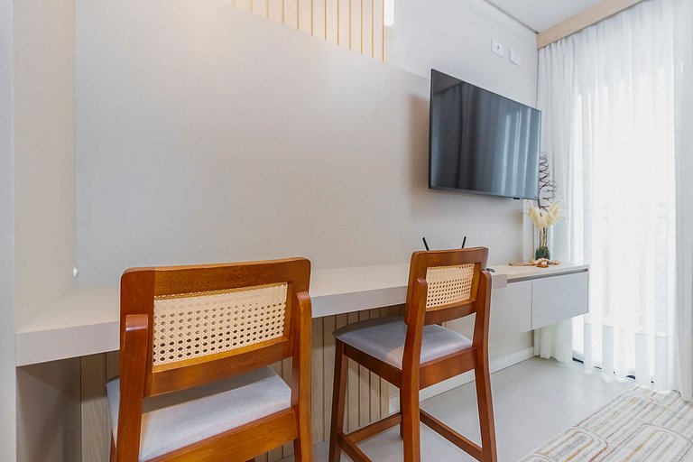 Ap de 1 quarto super completo c/ garagem - ARE0504