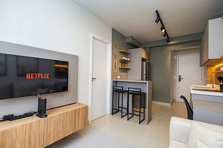 Apartamento de 1 quarto super confortável- PLU1004